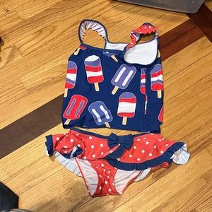 Kids Popsicle Print Bikini Set - Blue and Red